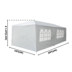 10 x 20 ft Outdoor Wedding Party Tent w/ 6 Sidewalls Color Optional