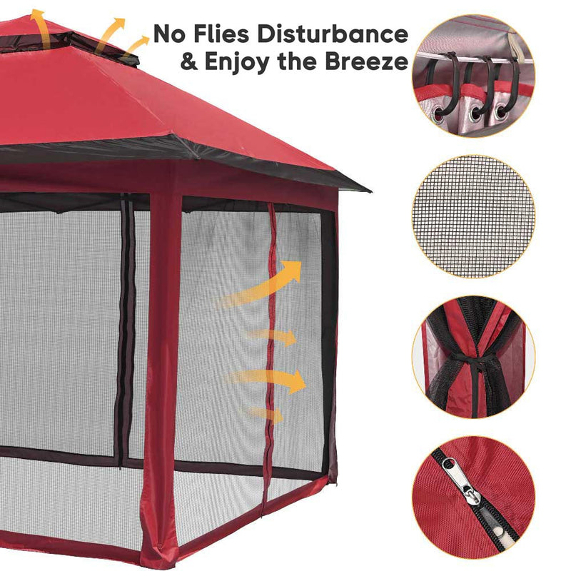 11'X11' Pop Up Gazebo with Mesh Sides and Carrying Bag