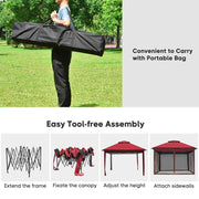 DIY 11'X11' Pop Up Gazebo with Mesh Sides and Carrying Bag
