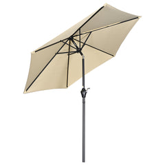 7.5 Foot Patio Umbrella Tilting Crank Lift 6-Rib