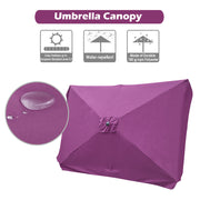 10x6.5 Foot Rectangular Patio Outdoor Umbrella Tilt Color Options