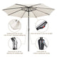 10 ft Lighted Patio Umbrella Solar Umbrella Tilt 8-Rib