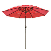 9 Foot Tilting Outdoor Patio Umbrella 3-Tiered