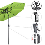9 ft Tilting Outdoor Patio Umbrella 220g Yarn-dyed Canopy UV50+