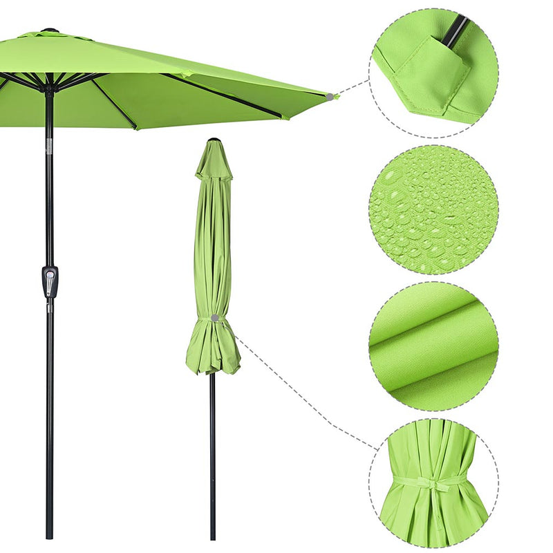 9 ft Tilting Outdoor Patio Umbrella 220g Yarn-dyed Canopy UV50+ | The ...