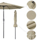 10 ft Tilting Outdoor Patio Umbrella 220g Yarn-dyed Canopy UV50+