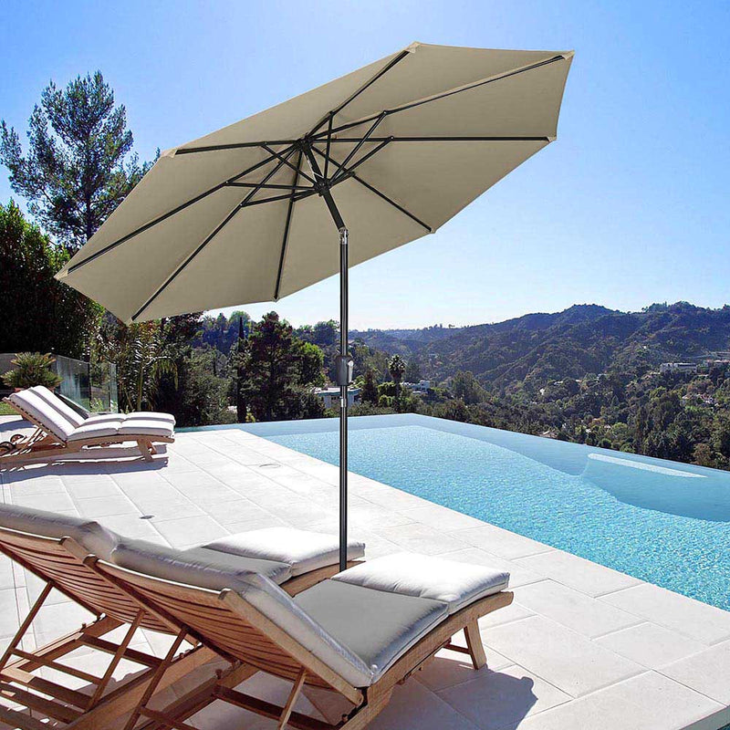 10 ft Tilting Outdoor Patio Umbrella 220g Yarn-dyed Canopy UV50+
