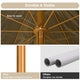 8ft Tilting Hula Umbrella Straw Tiki Umbrella 2ct/Pack