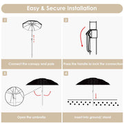 6ft Tilting Hula Umbrella Straw Tiki Umbrella 2ct/Pack