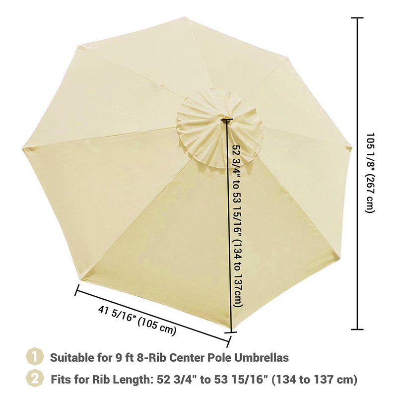 9 ft Patio Umbrella Replacement Canopy 8-Rib | The DIY Outlet