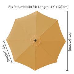 9 ft Patio Umbrella Replacement Canopy 8-Rib