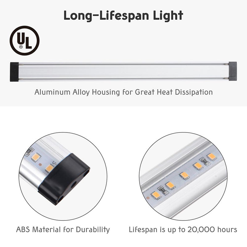 LED Under Cabinet Light Fixtures with Remote 3-Set