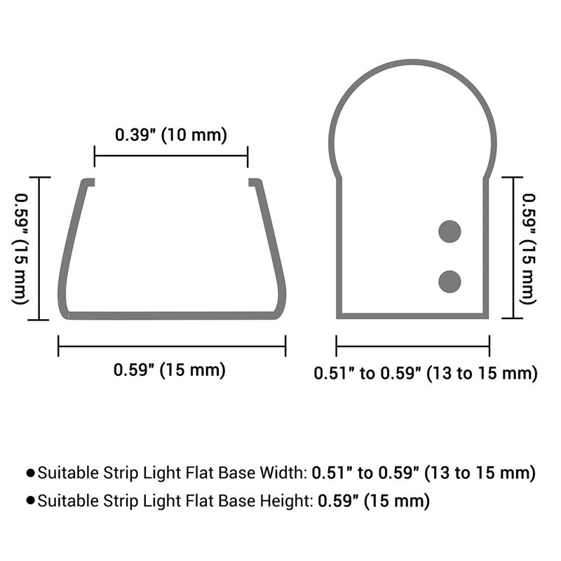 50 Pieces 1/2" Wall Mounting Channel for Neon Rope Light