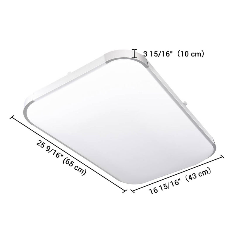 Kitchen Ceiling Light Dimmable Rectangle Flush Mount Remote 48W