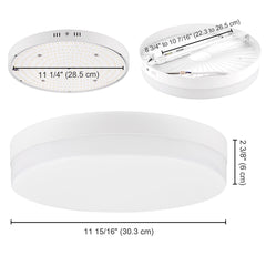 Round Ceiling Light Flush Mount Dimmable w/ Remote 36W 12in