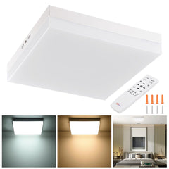 Square LED Ceiling Light Flush Mount Dimmable w/ Remote 36W