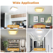 Square LED Ceiling Light Flush Mount Dimmable w/ Remote 24W