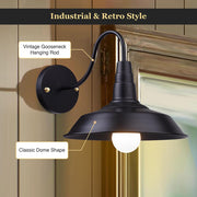 Industrial Barn Style Light Wall Lamp Black 10 in