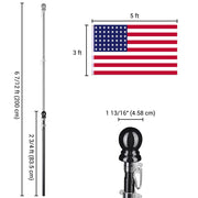 6.5 ft Aluminum Telescoping Flagpole Kit with US Flag