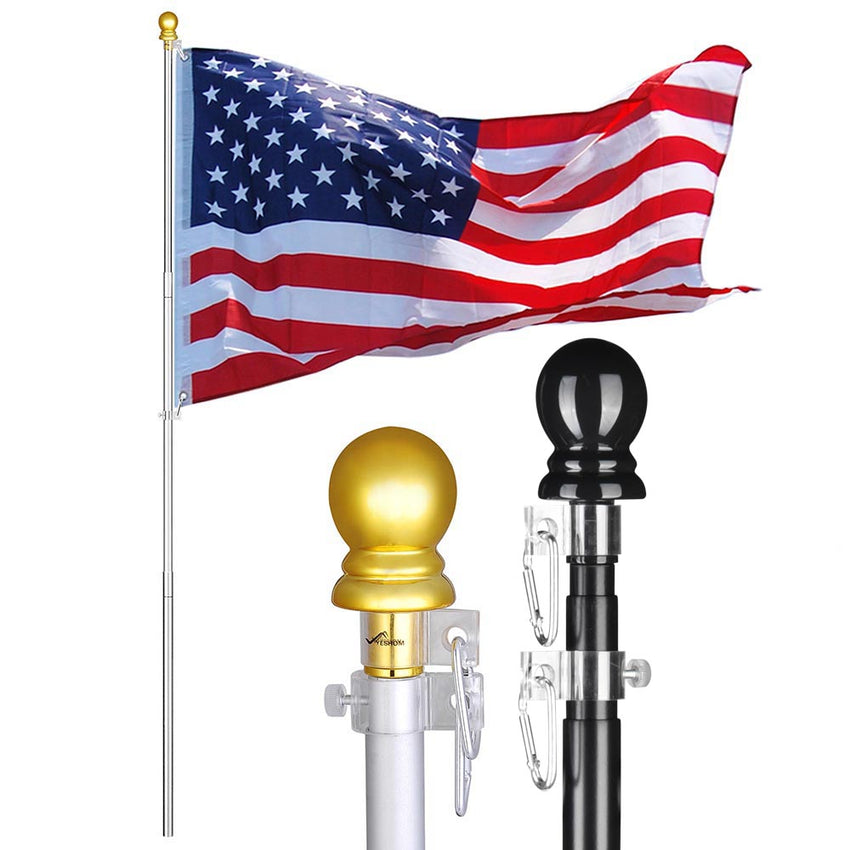 DIY 6.5 ft Aluminum Telescoping Flagpole Kit with US Flag – The DIY Outlet