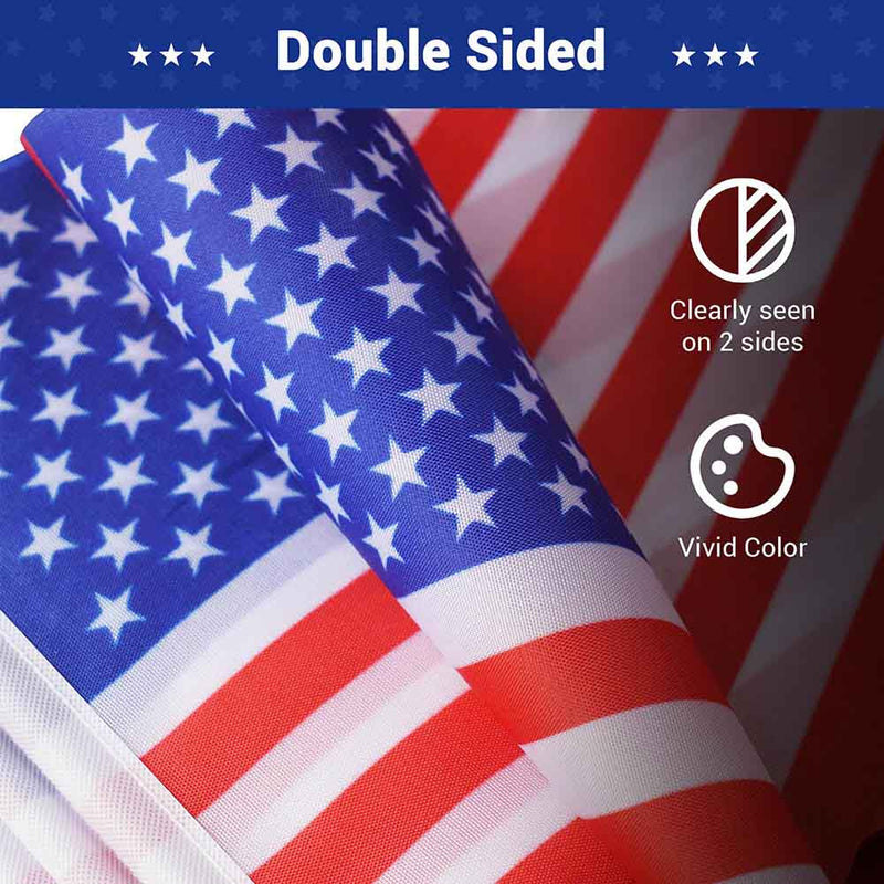 8"x5" Mini American Flags on Stick for Yard Bulk(12ct or 24ct)