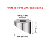 DIY Cable Railing Hardware 30° Beveled Washers D1/8"-3/16" 30ct/Pack
