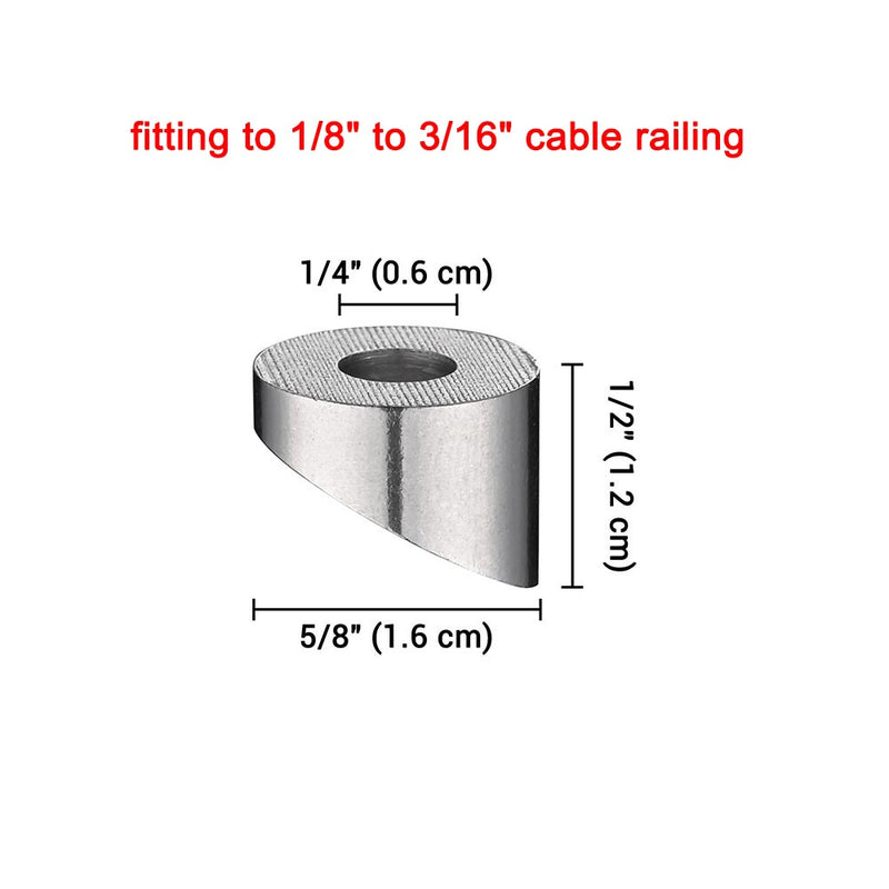 DIY Cable Railing Hardware 30° Beveled Washers D1/8"-3/16" 30ct/Pack