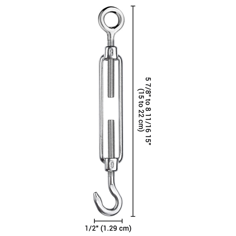 DIY Cable Railing Hardware M6 Hook & Eye Turnbuckle 6ct/Pack
