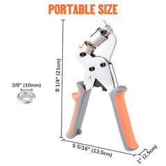 Handheld Grommet Punch Tool with 500 10mm Grommets