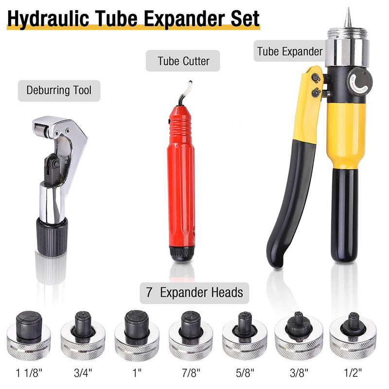 7 Heads HVAC Hydraulic Tube Expander Tool(3/8" to 1-1/8")