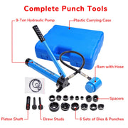 9-Ton Hydraulic Punch Driver Tool Kit w/ 6 Dies Blue