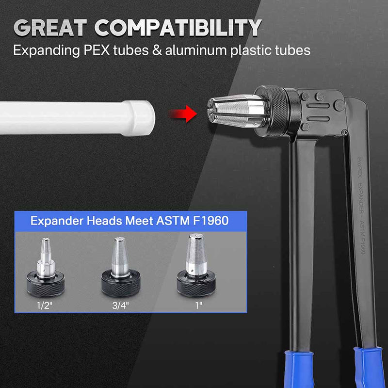 PEX Pipe Tube Expansioner Tool with Case 1/2" 3/4" 1"