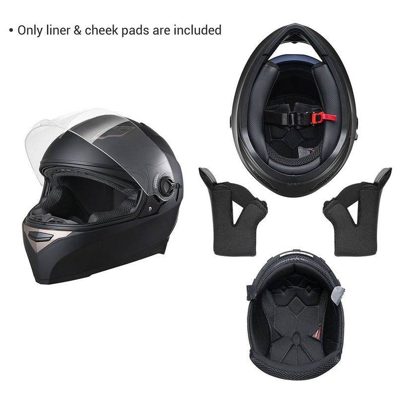 Motorcycle Helmet Liner and Cheek Pads for AHR RUN-F