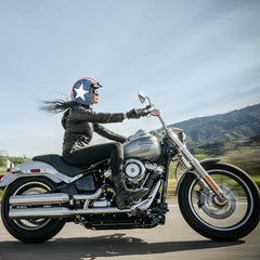 DOT Open Face Motorcycle Helmet American Flag with Visor