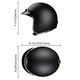 3/4 Open Face Motorcycle Helmet DOT Matte Black S-XXL