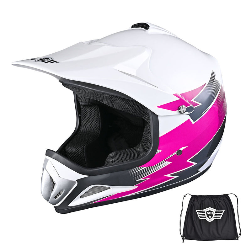 AHR Youth Dirt Bike Helmet H-VEN12 DOT Pink