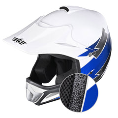 AHR Youth Dirt Bike Helmet H-VEN12 DOT Blue
