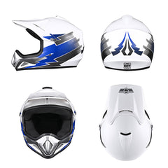AHR Youth Dirt Bike Helmet H-VEN12 DOT Blue