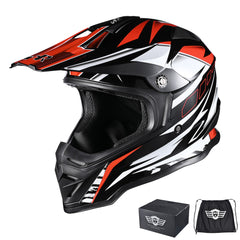 Womens Motocross Helmet Full Face DOT Black Red