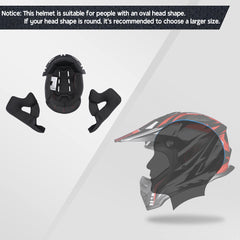 Womens Motocross Helmet Full Face DOT Black Red
