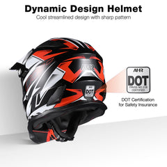 Womens Motocross Helmet Full Face DOT Black Red