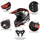 Womens Motocross Helmet Full Face DOT Black Red