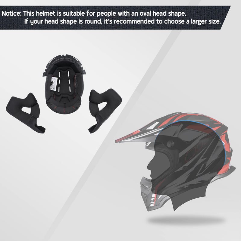 Dirt Bike Helmet Mens Full Face MX Helmet DOT Black Blue