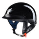 1/2 Open Face Motorcycle Helmet DOT Glossy Black S M L XL Opt