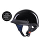1/2 Open Face Motorcycle Helmet DOT Glossy Black S M L XL Opt