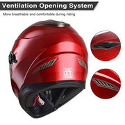 Full Face Dual Visors DOT Motor Helmet Red S M L XL