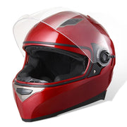 Full Face Dual Visors DOT Motor Helmet Red S M L XL