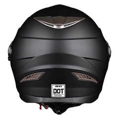AHR Full Face Dual Visors DOT Motor Helmet Matte Black
