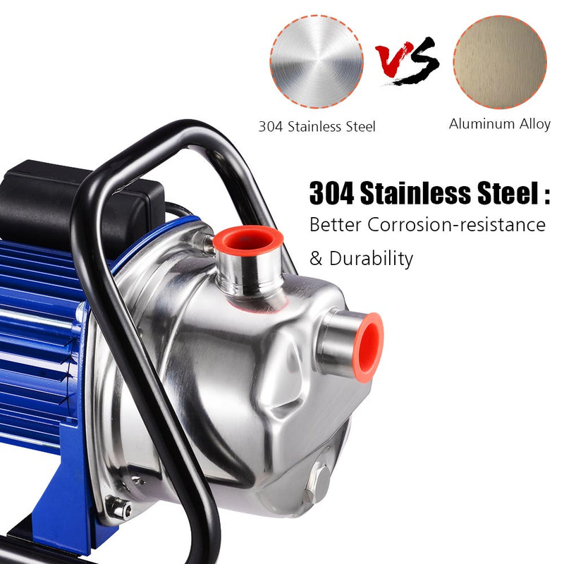 1.6HP Electric Water Pump Sump Pump Stainless Steel 814gph