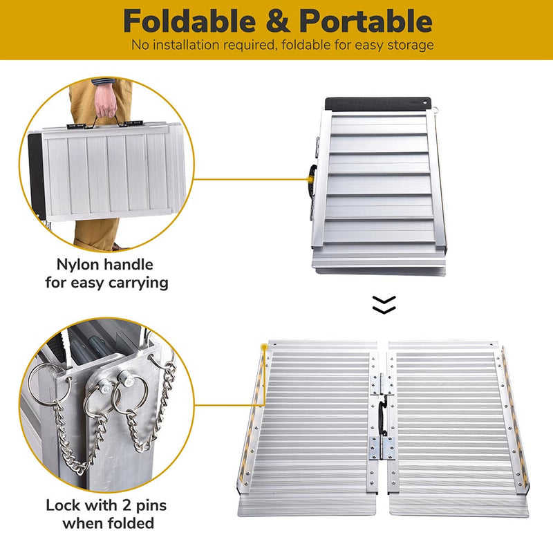 2'x29" Wheelchair Ramp for Stairs 600Lb Capacity